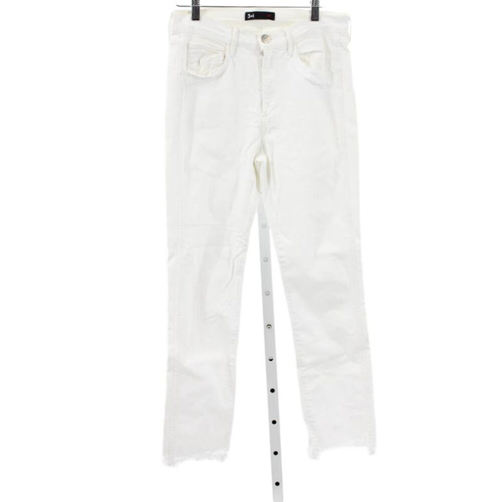 3x1 NYC Womens Straight Jeans White High Rise Cotton Size 28